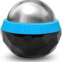Coolrunner Cold Massage Roller Ball, Cryosphere Cold Massage Ball- Heat Therapy & Cold Therapy Relief with Cold Gel Core- Helps with Muscles Recovery and Inflammation for Shoulders, Neck (Black Blue)