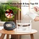 DIGIX Rechargeable Portable Humidifier-Smart Display,Night Light,Easy Clean,1.4L Small Humidifiers for Bedroom Baby, Personal Mini Humidifier for Travel Home Plants,3 Mist Modes, Auto Shut-Off (Black)