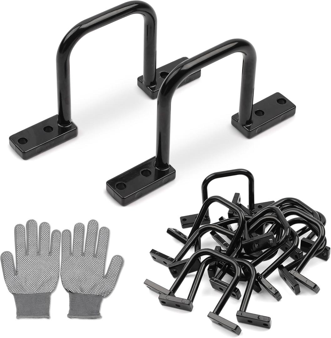 12 Pcs Cable Management D Ring - 2 Inch D Ring Aluminum Cable Distribution Ring for Sorting Out Electric Cables - Black