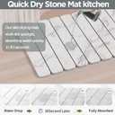 Stone Drying Mat for Kitchen Counter, White Fish Belly Stone Dish Drying Mat - Diatomaceous Earth Water Absorbing Drying Stone for Kitchen Counter Mat, Quick Dry Stone Mat Kitchen (24" x 16")