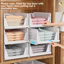 SNSLXH 5 Pack Stackable Closet Storage Basket, Multifunctional & Foldable Closet Organizer for Bathroom Kitchen Laundry Room Wardrobe Storage, Space-Saving Clothes Storage Drawer Organizer, White