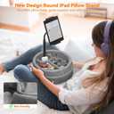 KDD Tablet Pillow Stand for Lap, Multi-Angle iPad Stand with Storage Tray - 360 Rotating Clip Gooseneck Tablet Soft Pad Dock for Bed and Desk Compatible with iPad Pro 12.9, Air Mini, Phone, E-Reader