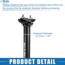 Bike Bicycle Seatpost Adjustable Seat Post for Mountain MTB Road Bike BMX Aluminum Alloy, Size: 27.2mmx350mm