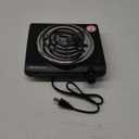 Elite Gourmet ESB100B Countertop Single Coiled Burner Electric Hot Plate, Temperature Control, Indicator Light, Easy to Clean, Black