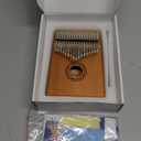 Kalimba Thumb Piano,YUNDIE Portable 17 Keys Mbira Finger Piano with Tune Hammer and Study Instruction,Musical Instruments Birthday Gift for Adult Beginners Professional(Brown)