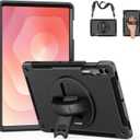 Junfire Protective Case for Galaxy Tab S11 Ultra 14.6-inch 2025 with Screen Protector, Samsung Tab S11Ultra Shockproof Case with 360Rotating Stand/S-Pen Holder/Hand Strap/Shoulder Belt