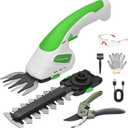 7.2V Hedge Trimmer Cordless | 2-in-1 Handheld Electric Shrub Trimmer & Grass Shear with Pruning Shears | 3.0Ah Lightweight Rechargeable Battery Powered for Garden, Yard, Lawn