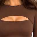 CLOZOZ Cut Out Tops for Women Sexy Crewneck Crop Top , XL