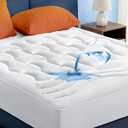 Bedsure Waterproof Mattress Protector Queen Size - Quilted Fitted Waterproof Mattress Pad Topper with 8-21 Inches Deep Pocket, Noiseless Bed Cover Padded, Machine Washable,White, 60x80 Inches