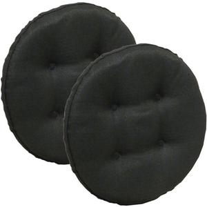 Klear Vu Omega Gripper Non-Slip Tufted Round Barstool Cushion for Dining Rooms, Cafes, Bars and Restaurants, 14” Midnight 2 Pack