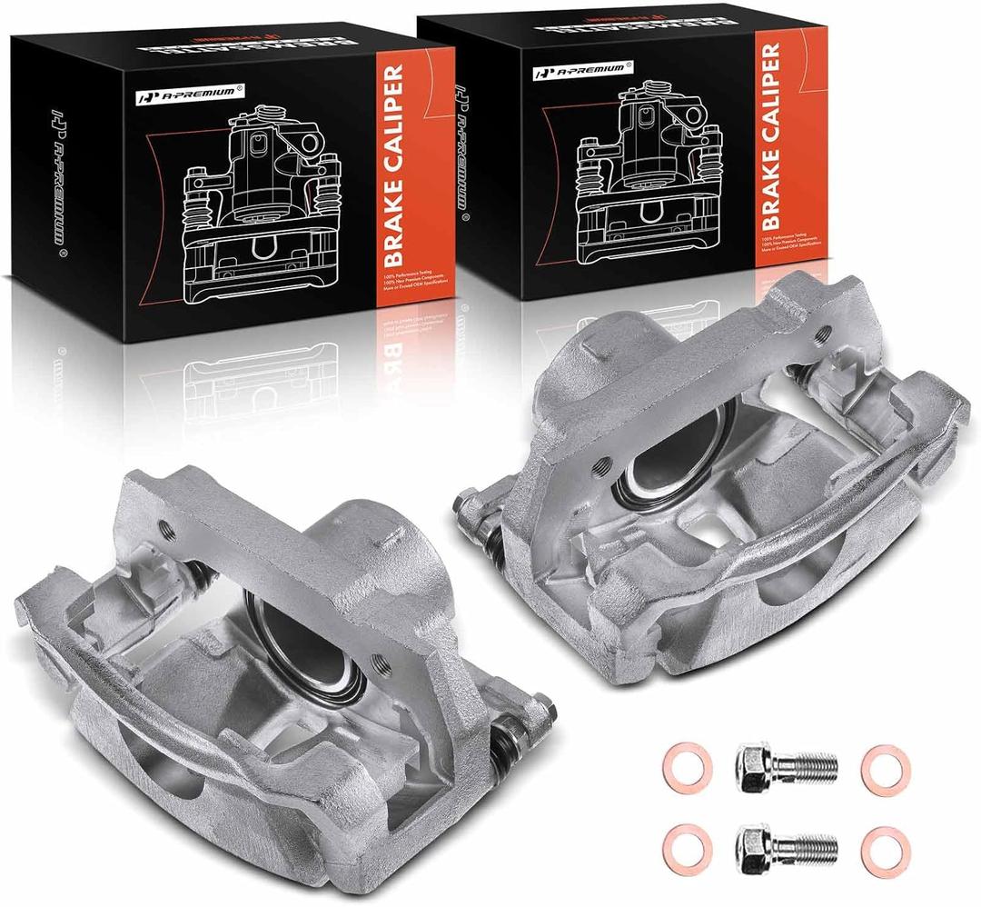 A-Premium Disc Brake Caliper Assembly with Bracket Compatible with Select Lexus Models - IS250 2006 2007 2008 2009 2010 2011 2012 2013 2014 2015 - Front Driver and Passenger Side, 2-PC Set