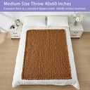 Bigacogo Chunky Knit Throw Blanket for Couch, 40x60 inches, 100% Hand Knitted with Thick Jumbo Chenille Yarn, Cozy Soft Large Rope Knot Cable Crochet Blankets for Sofa Bed Living Room, Caramel