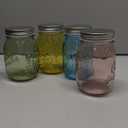 Mason Jars 16 oz with Lids Colored Mason Jars Regular Mouth Canning Jars 6 Pack Glass Jars,Christmas Decorations,DIY Mason jars Crafts,Jar for Fermenting,Pickling,-Microwave/Freeze Safe (Multicolor)