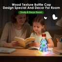 Glass Bottle Christmas Tree Night Light with Multicolored LED Lights - 5" H Tabletop Holiday Nostalgic Decorative Vintage Night Light for Girl Boys Kids Gift Bedroom Reading Room Holiday Party Decor