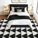 YIHOUSE Black and White Ultra Soft Area Rugs 6x9, Geometric Rug with Triangular Patterns, Comfortable Washable Rugs for Bedroom and Living Room