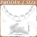 8.2ft White Flocked Easter Bunny Garland with Large Satin Bows, Handmade Rustic Farmhouse Spring Hanging Banner for Mantel, Fireplace, Wall Home Office Easter Party Decor