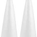 SUPVOX 2pcs Foam Cones Christmas Tree Cones for DIY Modeling Craft Floral Arranging Supplies (5.3X14.9in)