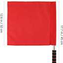 4Pcs Sports Referee Flags, Stainless Steel Pole with Sponge Grip, High Visibility Signal Tool for Soccer Football Volleyball Track Competition (Green)