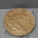 Round Decorative Tray Wood Bathroom Counter Organizer Farmhouse Kitchen Decor Wooden Riser for Soap Dish, Perfume, Candle, Sponge, 11" - Brown