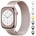 Original Stainless Steel Mesh Loop Compatible with Apple Watch 38mm 40mm 41mm 42mm 44mm 45mm 46mm 49mm Women Men, Magnetic Clasp Replacement for iWatch Bands Series 11 10 9 8 7 6 5 4 Ultra SE 3 2 1 (Starlight)