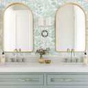 4 x Heroad Green Wallpaper Leaf Peel and Stick Wall Paper Green and White Boho Removable Contact Paper Renter Friendly Self-Adhesive Waterproof for Bathroom Bedroom Cabinet and Drawer 17.3"x78.7"