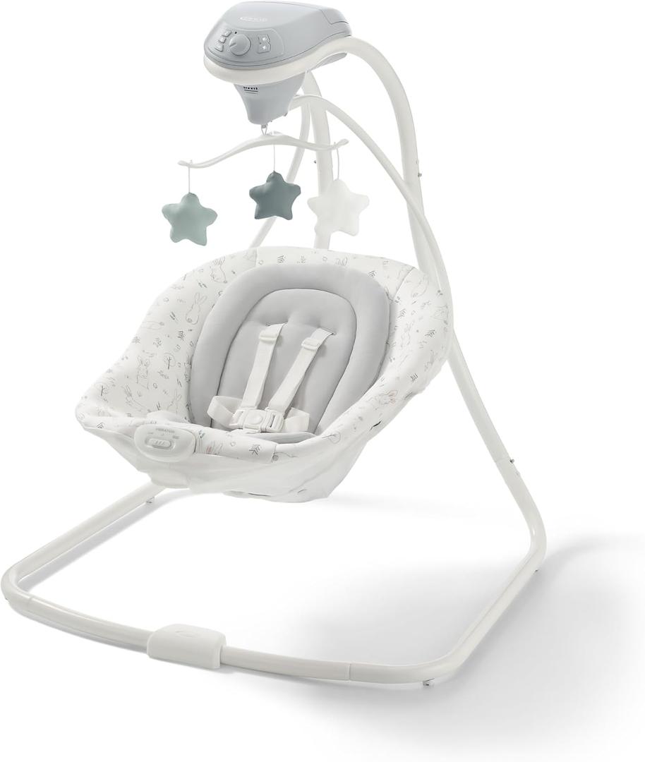 Graco Simple Sway Portable Baby Swing for Infants, Newborn Swing with 15 Songs and Sounds, Great Gift for New Parents, Baby Registry Must Have (Blythe)