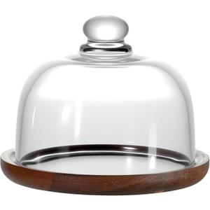 Butter Dish with Lid, 6 inch Clear Glass Domed Cheese Dish with Handle, Large Round Butter Tray with Cover, Cute Dessert Serving Bowl for Table, Kitchen Countertop, Refrigerator