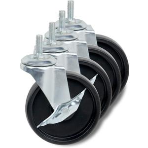 Honey-Can-Do SHF-01939 4-Inch Caster Roller Wheels for HCD Shelving Unit, Set of Four,Black