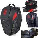 38L Motorcycle Tail Bag Seat Helmet Large Capacity Motorcycle Backpack Waterproof Luggage Bag Red