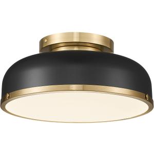 Kudos Ceiling Light, 12-inch LED Flush Mount Ceiling Light, Black and Gold Finish, 24W/1100lm Light Fixtures ceiling mount for Living Room, Bedroom, 3000K/3700K/4500K/5100K/6000K Adjustbale, KDCL15-BK