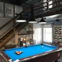 Wellmet 3 Light Pool Table Light, Vintage Retro Kitchen Island Pendant Light with Matte Black Shade, Modern Industrial Chandelier, Black