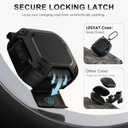 [Upgrade Secure Lock] for Beats Powerbeats Fit Case Cover, LDSXAY Heavy Duty Hard Shell Shockproof Protective Cover for Powerbeats Fit 2025 Earbuds with Cleaner Kit & Carabiner (Black)