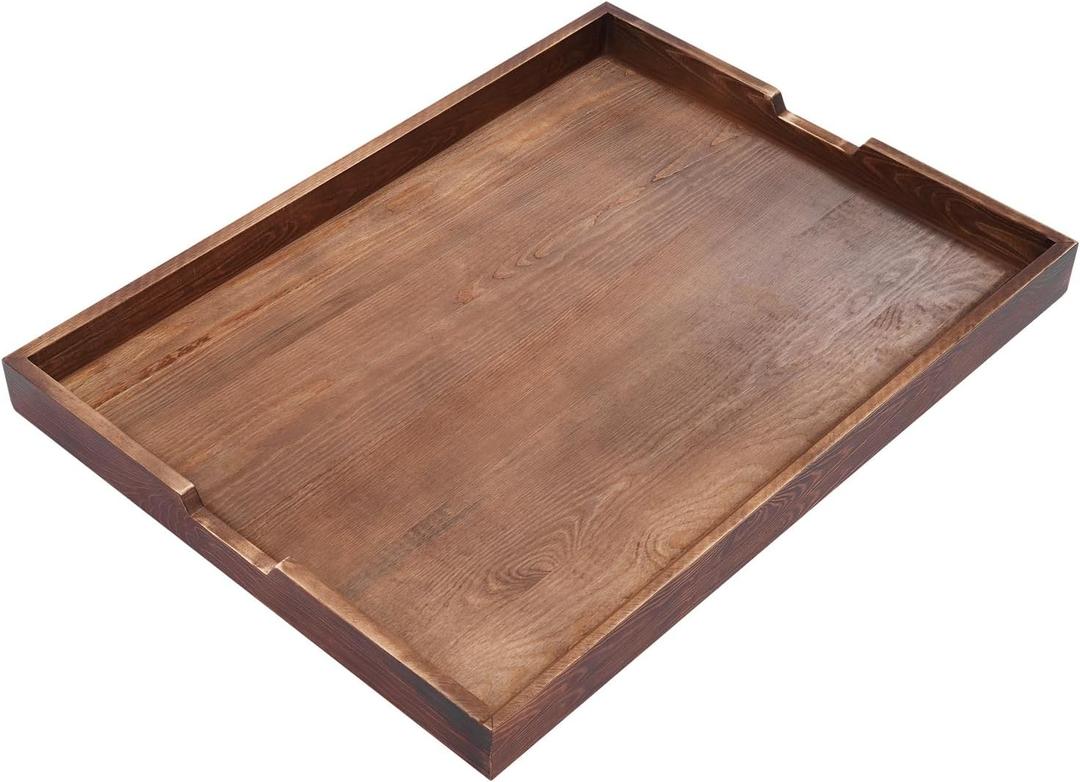 Square Walnut Wooden Stove Top Cover, Walnut Wooden Noodle Board Stove Cover for Gas Stove Extra Large Cutting Board for Kitchen for Counter Space & Decorative Tray