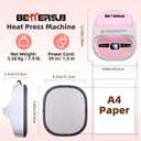 BetterSub 8.3"×9.7" Heat Press Machine for T-Shirts & HTV Vinyl, Portable