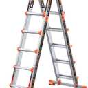 Ladder, A Frame 6 Step Ladder Extension, 22 Ft Anti-Slip Multi Position Ladder, Storage Folding Ladder, 330 lbs Security Load Telescoping Aluminum Ladders for Stairs Home Indoor Outdoor Roof (Silver)