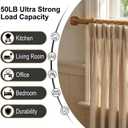 Gold Curtain Rods for Windows 18-88 Inch,Adjustable Length 1 Inch Diameter Heavy Duty Curtain Rod for Bedroom/Kitchen/Dorm/Apartment/Door