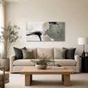 SENROLAN Sage Green Modern Abstract Canvas Wall Art, 48 x 24 Inches