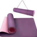 IUGA Yoga Mat Non Slip Anti-tear Pilates Mat Eco Friendly Hot Yoga Mats Thick for Workout & Exercise(72"x 24"x 6mm) (Purple/Pink)