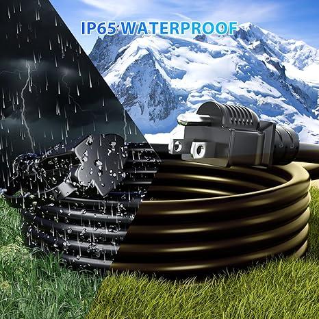 K KASONIC - 31FT Christmas Lights Outdoor Extension Cord with Mutil Outlets, ETL Listed Heavy Duty Electrical Cord with Protective Covers, Weatherproof Extension Cord for Outside, 16AWG/1625W, Black K KASONIC - 31FT Christmas Lights Outdoor Extension Cord with Mutil Outlets, ETL Listed Heavy Duty Electrical Cord with Protective Covers, Weatherproof Extension Cord for Outside, 16AWG/1625W, Black