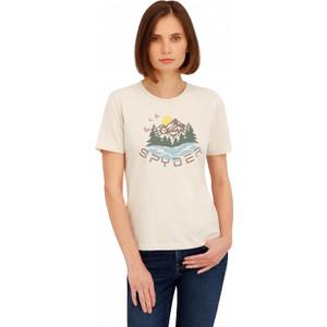 Spyder Women's Mountain Sunset Graphic Short Sleeve Tee T-Shirt (Beige, S)