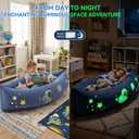 Sensory Peapod Chair for Autism ADHD Kids - 60in Inflatable Sensory Canoe with Glow in the Dark Space Pattern - Deep Pressure Calming Seat Pod for Children Sensory Seeking with 3 Sensory Balls