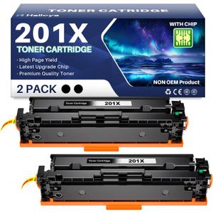 201X Toner Cartridge Replacement Compatible for HP 201X CF400X 201A CF400A Works with Color LaserJet Pro MFP M277dw M277c6 M252dw M252n M252 M277 M277n 277dw Printer (2 Black)