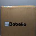 Babelio 29.7-46.5" No Bottom Bar Baby/Dog Gate for Stairs, House and Doorways, Auto Close Safety Pet Gates with Large Walk Thru Door, Hardware Mount, White