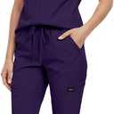 VIAOLI Scrubs for Women - V-Neck Top & Cargo Pants Uniform Womens Medical Scrubs Set for Nurses, Doctors, Size XL