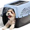 Petmate Dog Crates for Small Dogs & Cat Carriers, Two-Door Plastic Pet Kennel, Top & Front Loading, Made in USA, 24", Blue