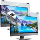 ZYY 2 Pack 23-24 Inch Computer Screen Blue Light Blocker for Diagonal 23,23.6,23.8,24 Inch Monitor, UV Blocking Filter(21 1/4x13 3/8) for Eye Strain,Hanging Anti Blue Light Screen Protector