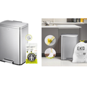 EKO Madison Brushed Stainless Steel 13.2 Gal/50L Kitchen Step Trash Can or Recycling Bin, Removable Inner Liner, Soft Close Lid, Fingerprint Resistant Finish