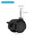 PATIKIL 1 Inch Swivel Stem Casters, 8 Pack Nylon 360 Degree Insert Swivel Stem Wheels with Brake for Chair Shelf Furniture Replacement, Black