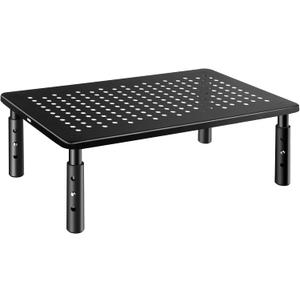Computer Monitor Stand Riser for Desk, 3 Height Adjustable Pc Laptop Tv Desktop Monitor Stand Riser with Cable Straps, Metal Shelf Holder, Screen Floor Stand Riser for Desk, Floor, Carpet (1 Pack)