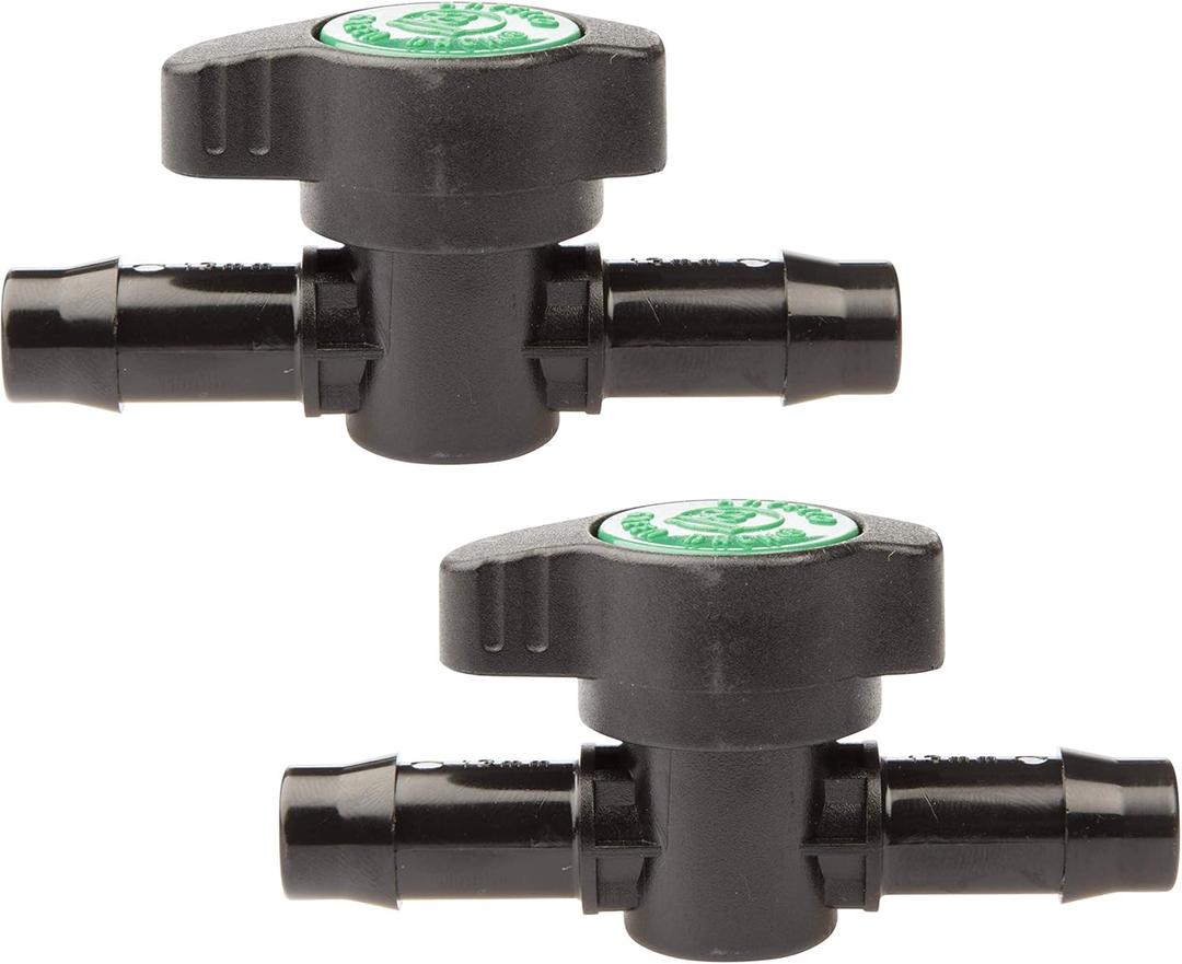 1 Inch Barbed Shut Off Valve - Simple On and Off Operation No Leak Design - Pack of 2 - Constructed from Lightweight Wear-Resistant Plastic
